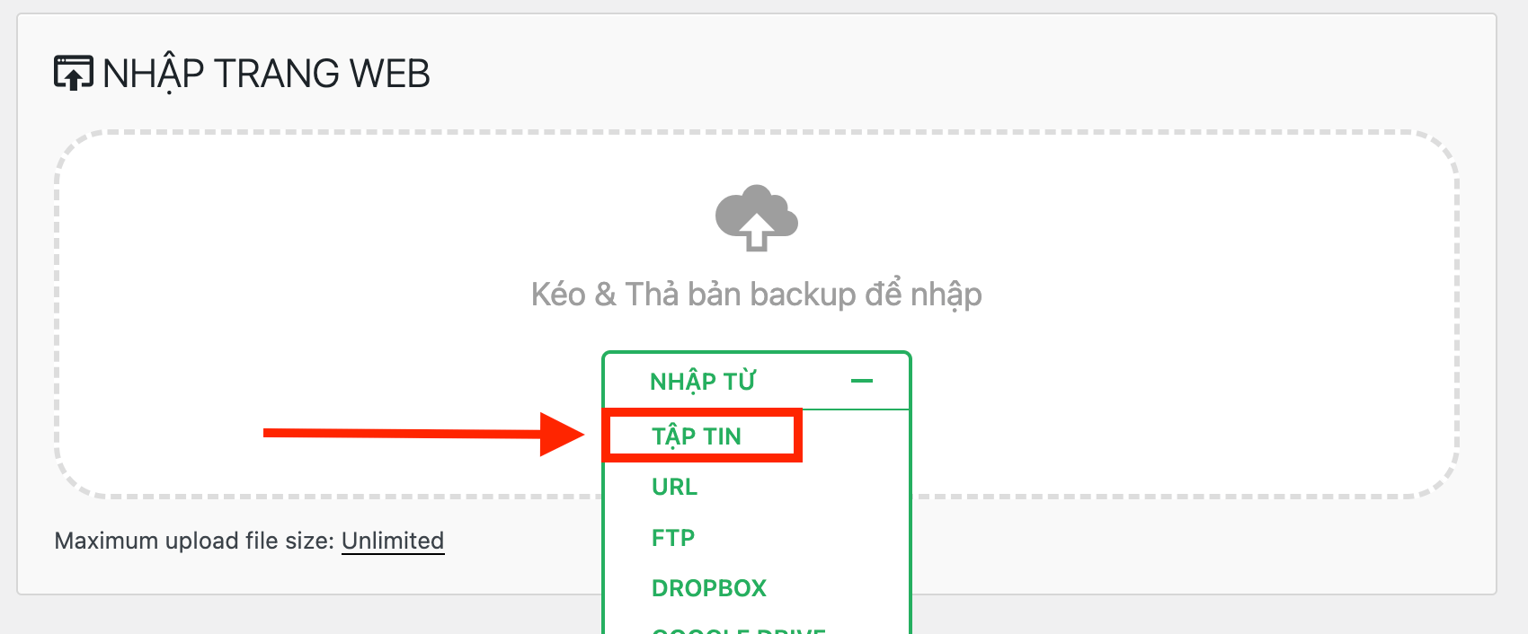 Hướng dẫn cài Demo Theme với file .wpress 4 Anh man hinh 2024 01 07 luc 22.24.33